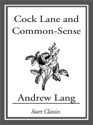cover image of Cock Lane and Common Sense